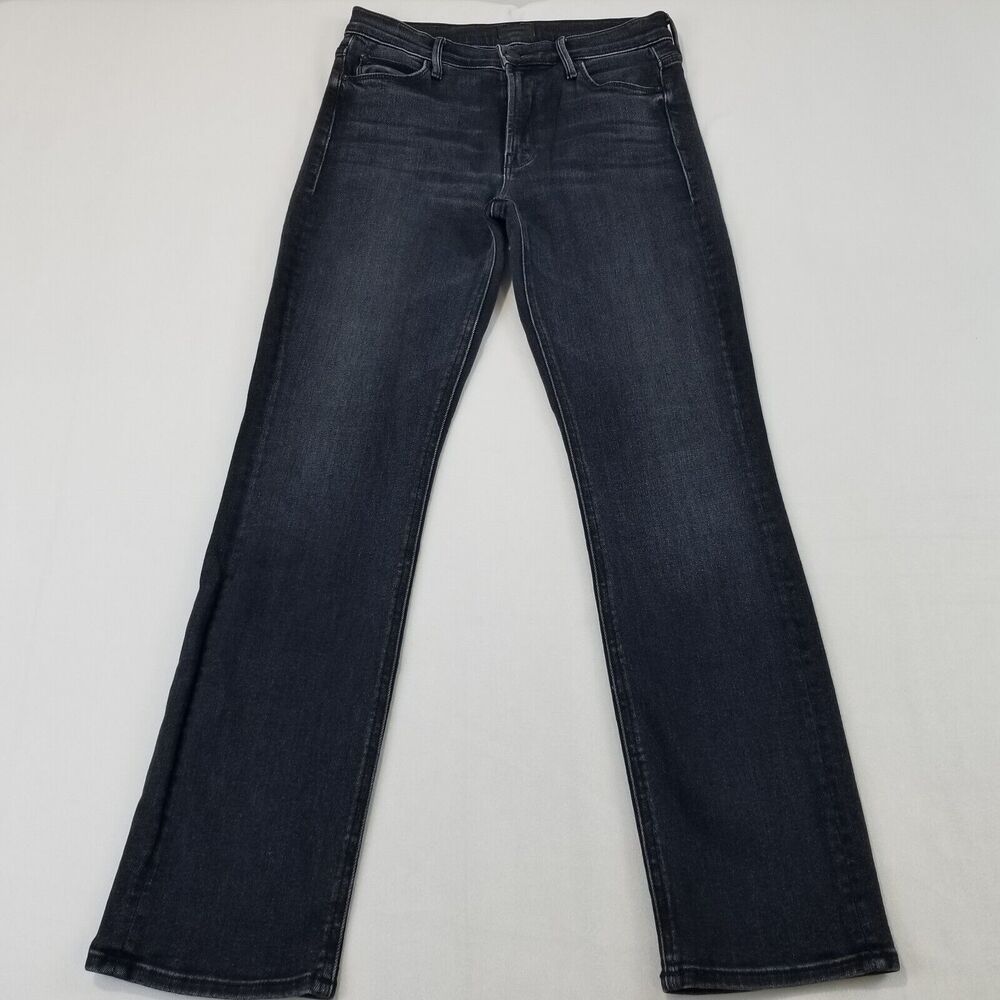 Mother The Mid Rise Dazzler Ankle Deep End Womens Black Denim Jeans 28 EUC